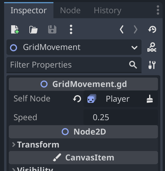 Assign the Player as "Self Node" to enable movement