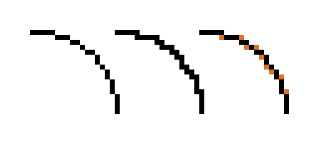 Double lines effect in pixel art