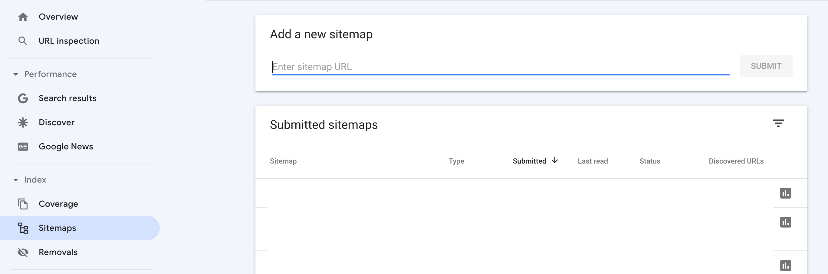 Submit sitemap to Google Search