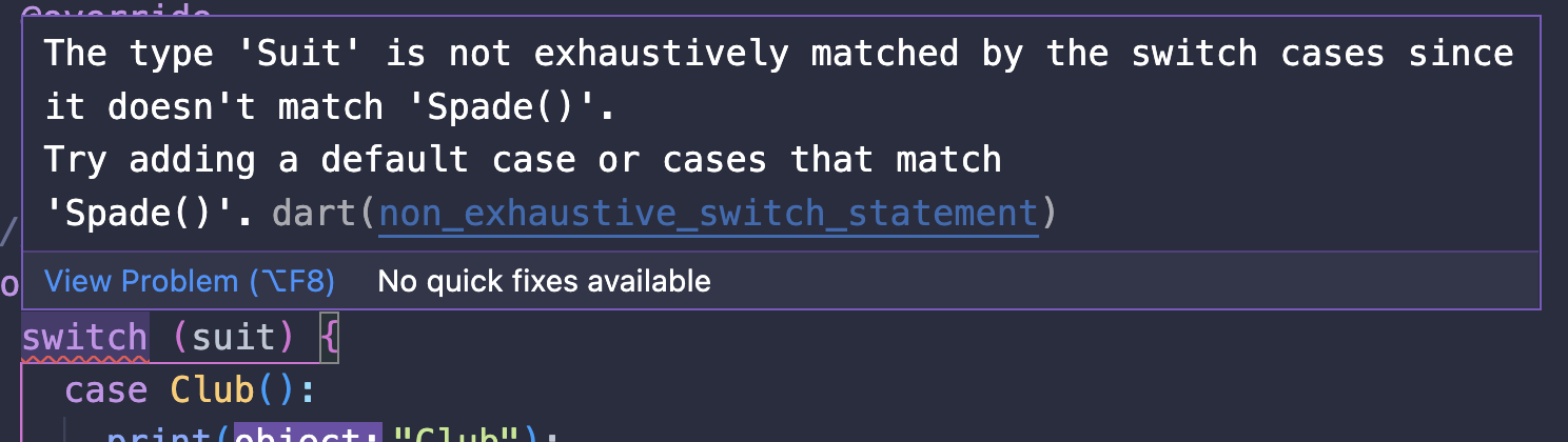 New error in Dart 3 with sealed classes: non_exhaustive_switch_statement