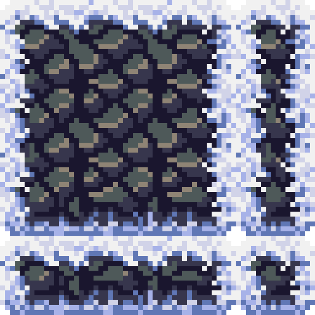 These 16 tiles for a basic tileset capable of building a platformer game