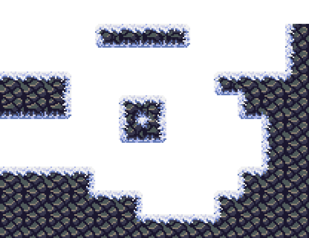 An example of a complete level for your platformer game which combines all the tiles we designed in our tileset