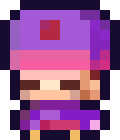 16x16 sprite example with 3 horizontal pixels for the eyes