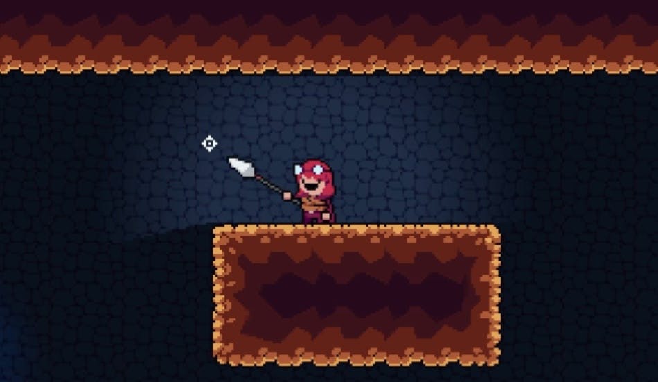 Notice how a subtle light is added to the player to give him more emphasis inside the cave