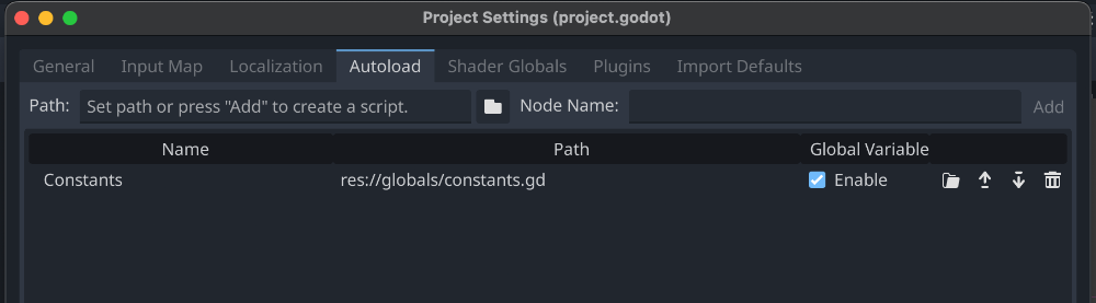 Go to Project > Project Settings > Autoload and add the constants.gd script as a global script (autoload)