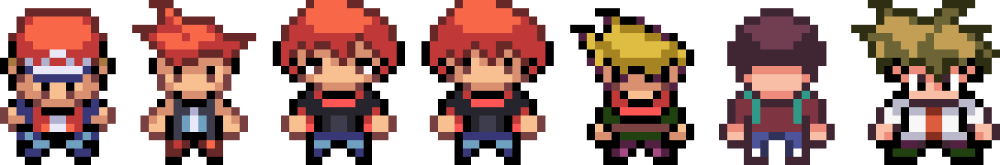 For smaller resolutions the proportions of the sprites are similar. The difference is in the details: colors, eyes, outline, clothes, accessories