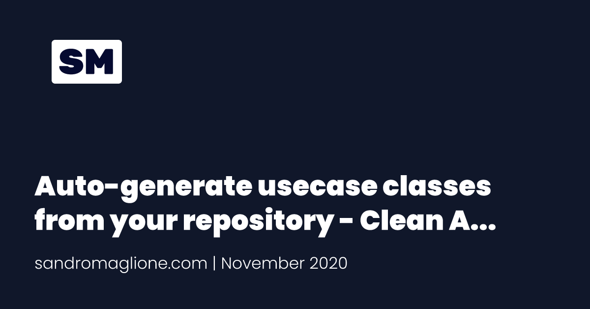 Auto-generate usecase classes from your repository - Clean Architecture Flutter