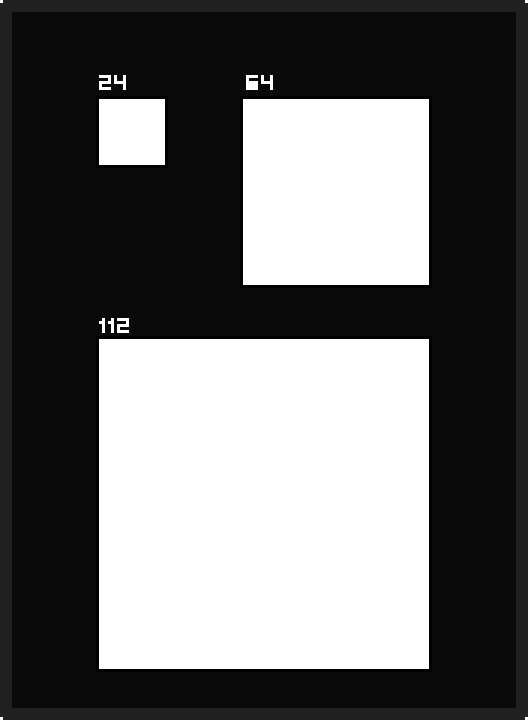 Example of different resolutions in pixel art